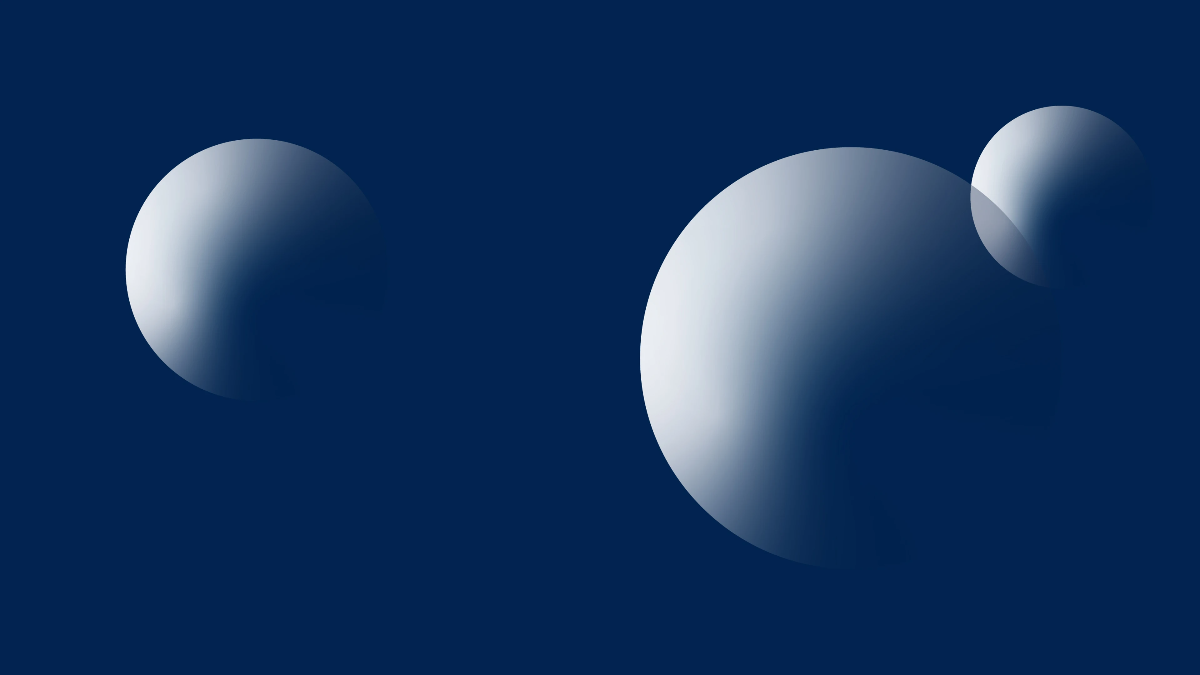 three gradient circles on a blue background